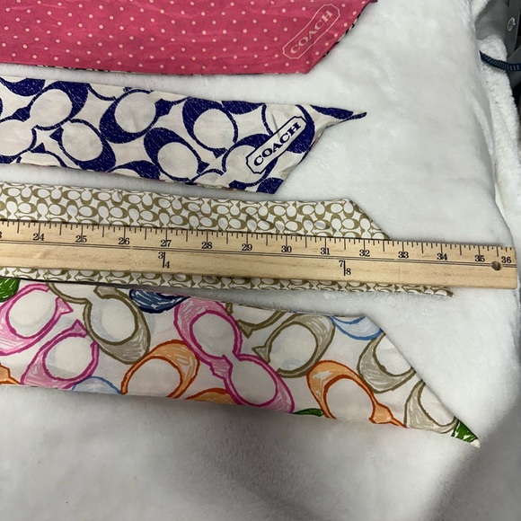 Coach Multicolor Signature Patterned Silk Purse Scarves 100% Silk - Picture 7 of 12